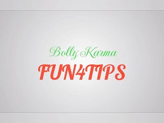 Bolly Karma: Quente e peituda menina masturbação em pé close-up da buceta