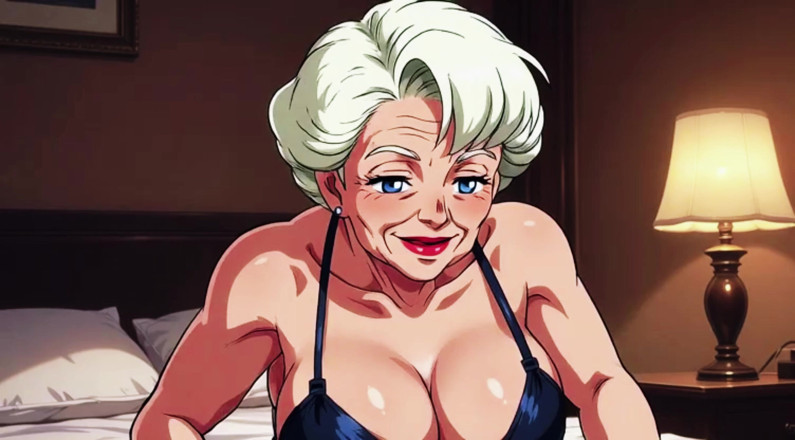 AI Porn: Ai Granny Deep Cleavage Tease zblízka