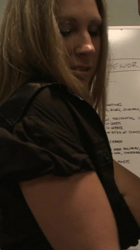 In the office, Devon Lee is asking some questions to a potential new hire