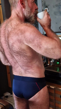 Muscle Bear Has Coffee