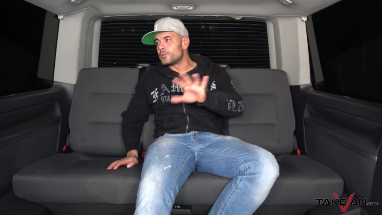 Take Van: Blonde with amazing natural rack shakes it on a massive...