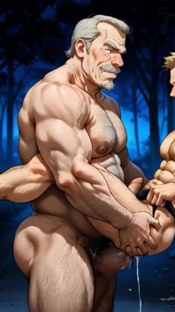 Old Grandpa Fuck Man Outdoor
