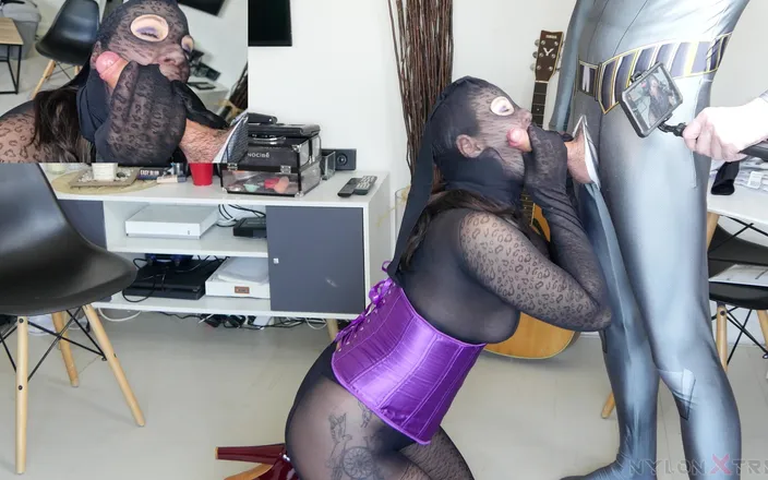 Nylon Xtreme: Katy Kat Nylon Leopard Encasement