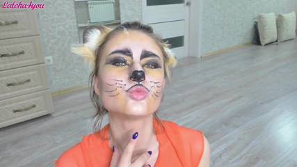 Laloka4you: Дівчина в костюмі лисиці смокче член і облизує сперму