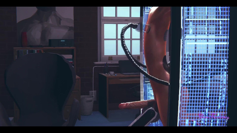 Yaoitube: Yaoi Femboy 3D - ceniza en una máquina de sexo - japonés manga...