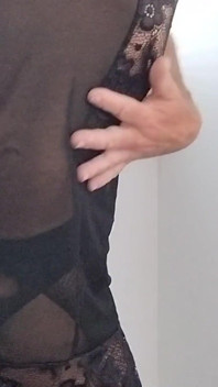 CD transvestit Transe neckt in schwarzen dessous