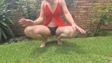domslutfucker: Compilation of Hot Blonde Pissing Herself Outside in Different Outfits