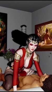 Lujuria animada: zorra con curvas pixelada - animación 3D hentai