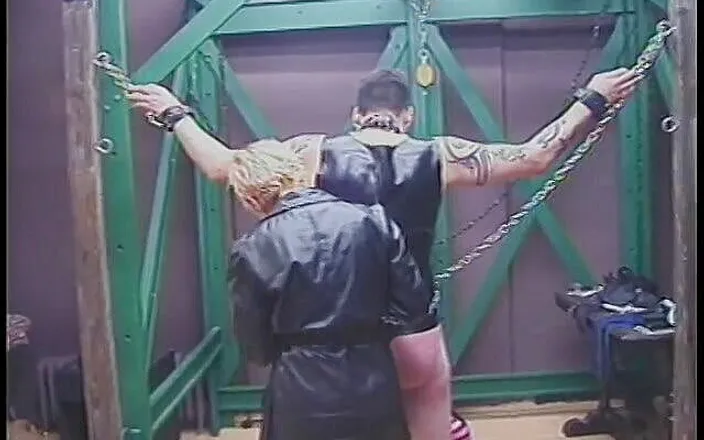 Project Femdom: Leather-clad dominatrixes restrain and punish a male slave in BDSM...