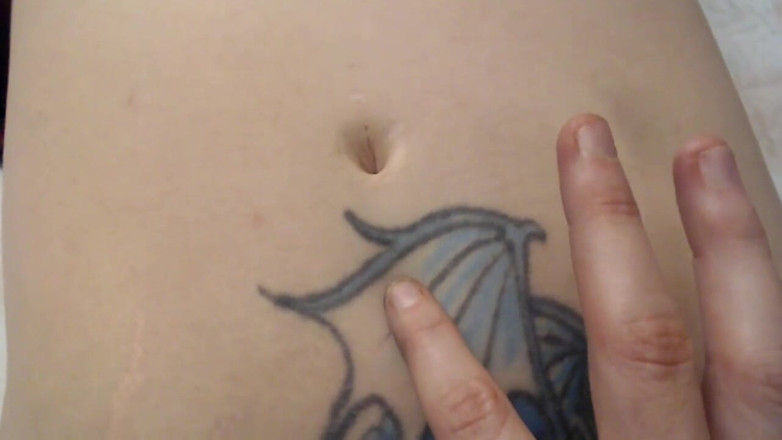 Abby Anna: Oiled belly button play