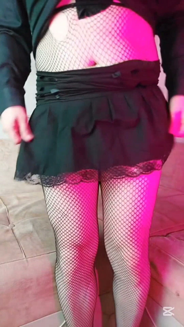Kitty_Cross: Grote borst in gothic-stijl en visnetten