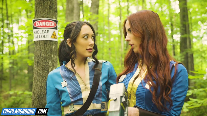 Cosplayground: セージ・ハンターがオードリー・リードをフォールアウト・バンカーでイかせる - フォールアウトポルノのコスプレパロディ