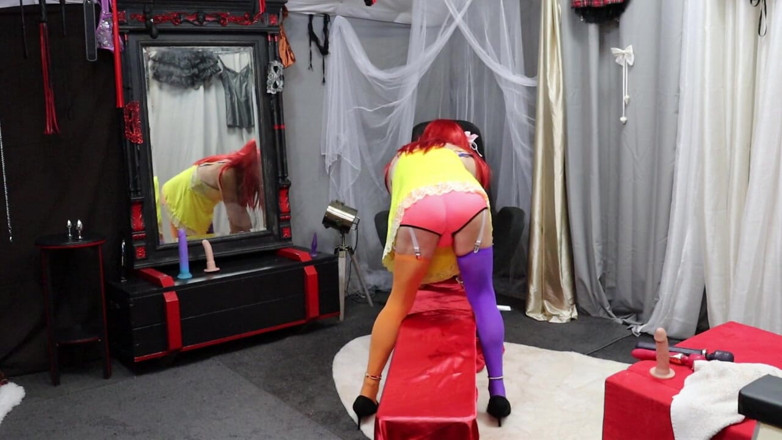 Sissy Dee Dee: Colorful Dee Gets Carried Away with 2 Vibrators