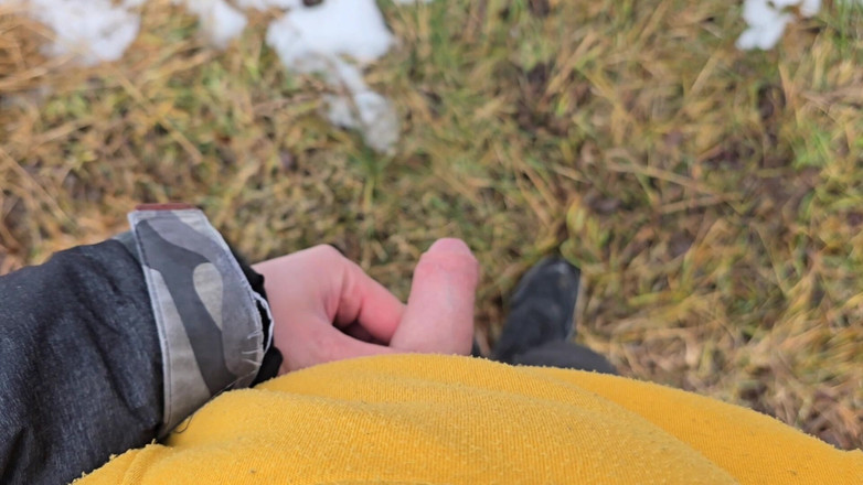 Alpha pee king: 조금 위험한 오줌 - 자연 산책 중 POV 야외 남성 오줌