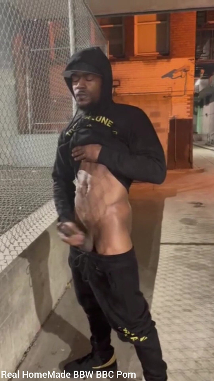Big black cock BBCee: Outdoor Cumshot Stroking My Big Black Cock
