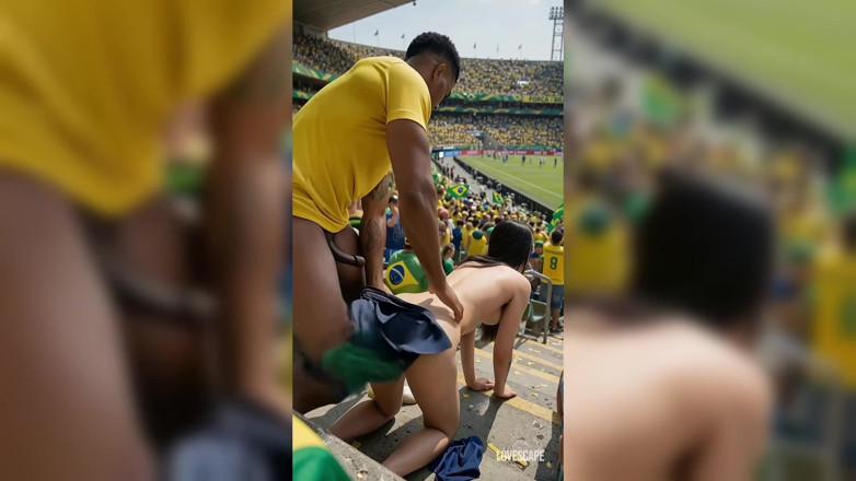 Lovescape: Penggemar Brasil nyepong di balkon stadion