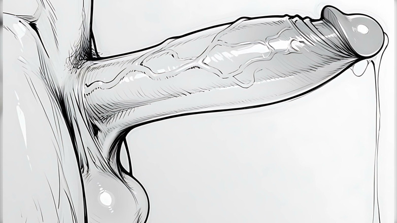 TransLure: A Beautiful Nude Man with Huge Dick and Balls, Pencil...