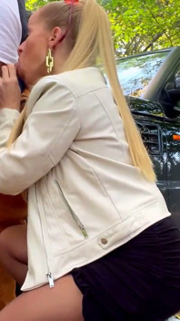 Blond Bitch Fucked in Forest with Creampie