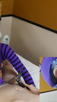 Julia Kate purple e preta de nylon fodem
