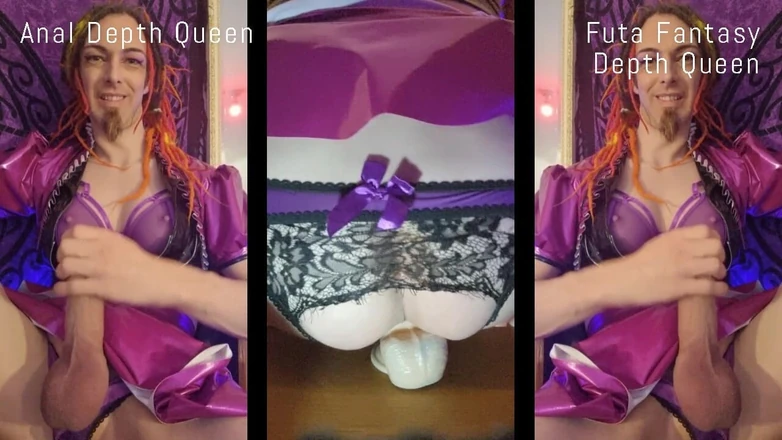 Jasmine Dlight - UK's most extreme anal porn star: Purple Pvc Long Anal Dildo and Wank Fest