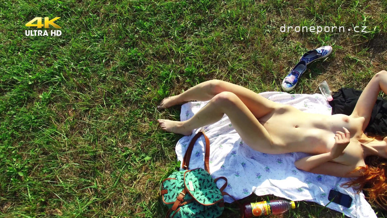 Peaches and Bananas: Nudist Klara Filmed by Drone
