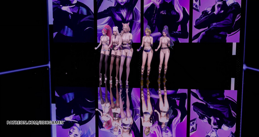 3D-Hentai Games: The baddest hot naked dance Ahri Akali Evelynn Kaisa Seraphine 3D...