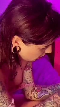Trans Girl Emma Ink Sucks Big Dick with Whipped Cream