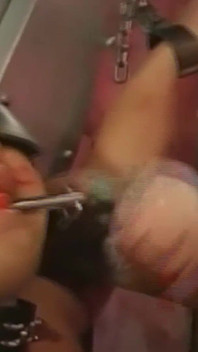 Tattooed Latex Mistress Dominates Her Collared Male Slave