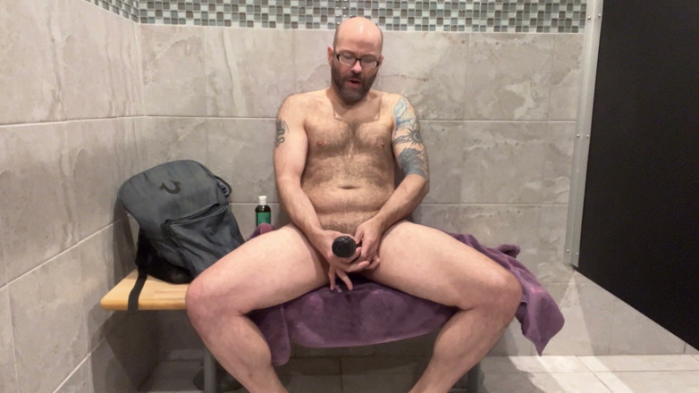 Hairy Wolfe: Stepdad Loves to Workout and Jerk off in Locker Room...