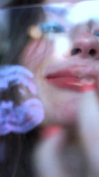 Glamour Girl Kiss with Sweet Shiny Juicy Lips
