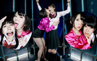 Japan Fetish Fusion: Intimní lízání obličeje bondage - Mio a Reina smyslný lesbický bond