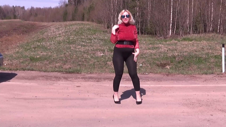 RedRoseRus: Black Transparent Leggings - Teasing on Road