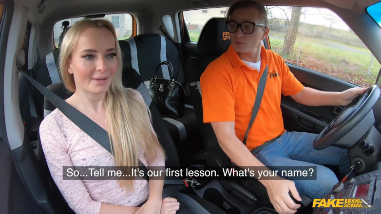 Fake Driving School: Hot Learner Strips and Masturbates