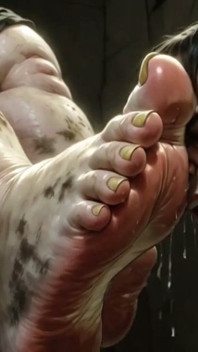 Giantess Massive SSBBW Foot Worship - Male Slave Licking Her Big Feet