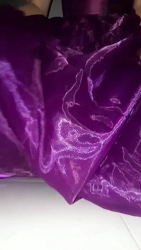 Satin Purple Ballgown melancap