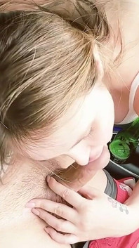 I'm Driving with My Stepmom, She's Giving a Blowjob in the Car.