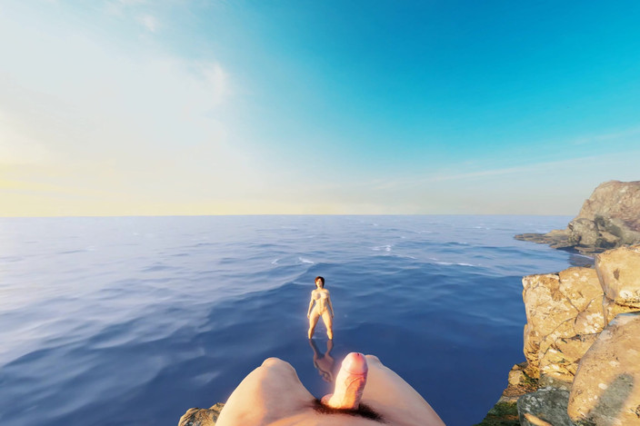 VReal_18K: Lara croft在日落下在户外的海岸里用她可爱的英国口音！