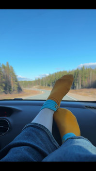 Feet on the dashboard