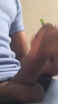 BBC Sneaky Wank in Bathroom