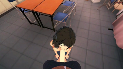 Hentai Smash: Mouth fucking Sadayo Kawakami in the teachers lounge from your...