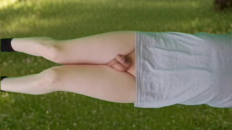 Kitty_Cross: 888 White Pretty Femboy on Green Grass Booty Soft Body...