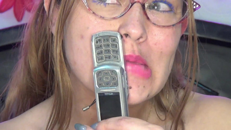 Angel eyes studio: Amazing!! I'm Deepthroating a Cell Phone!!