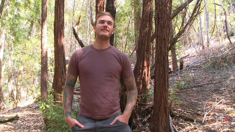 Men on Edge: Bound Christian Wilde Begs to Cum in the Woods