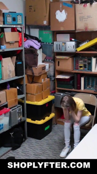 Tiny teen caught sneaking and stealing gets banged