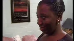 Horny white dude gets to bang a curvy black slut in bed
