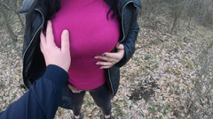 MilfyCalla: Blow-job in the Woods with My Husband Friend- Down-jacket Fetish 249