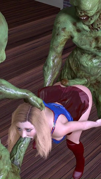 Sexy Supergirl Gangbang Und Vollgespritzt Von 2 Hässlichen Monstern