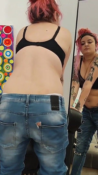 Jeans Fetish Clenching Ass White Gstring Buttcrack Ass Crack
