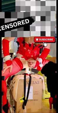 Red Lingerie Shemale Riding Big Cock