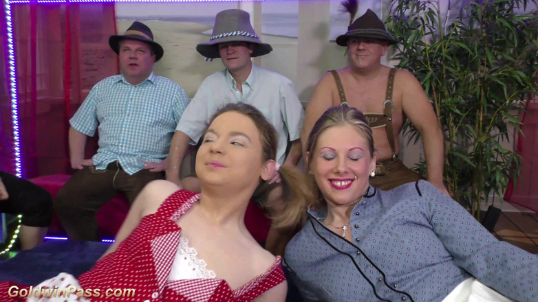 Goldwin pass: Cute german teens in a wild lederhosen fuck orgy